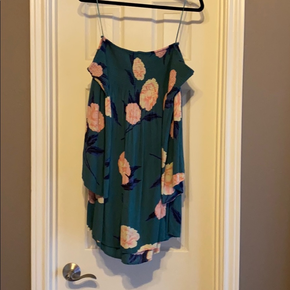 Teal off the shoulder dress